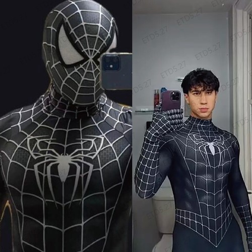 Costume spiderman nero - nero, uomo
