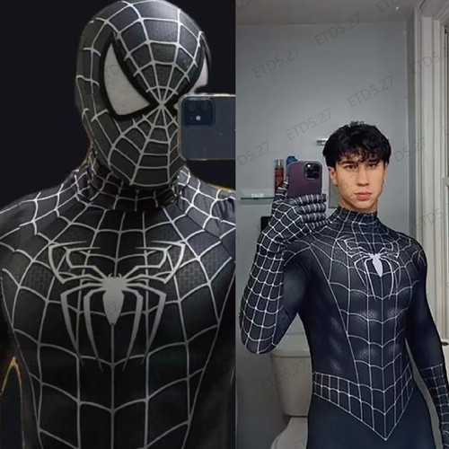 Costume uomo ragno nero body